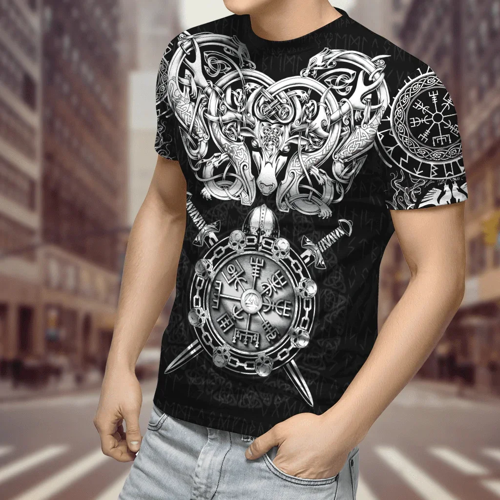 Vegvisir Runes Tree Of Life Tattoo 3D All Over Printed Men t shirt Summer Casual Tee shirts Unisex street Tshirt TX-124