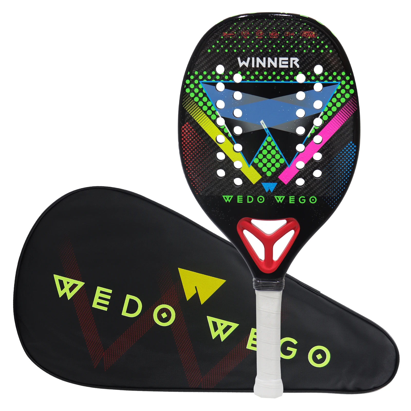 CAMEWIN 4006 Raquette De Tennis Paddle 3K Carbon Fiber Soft Eva Beach Tennis Racket With Wristband 2 Grip Tape Orange Sku633700625b