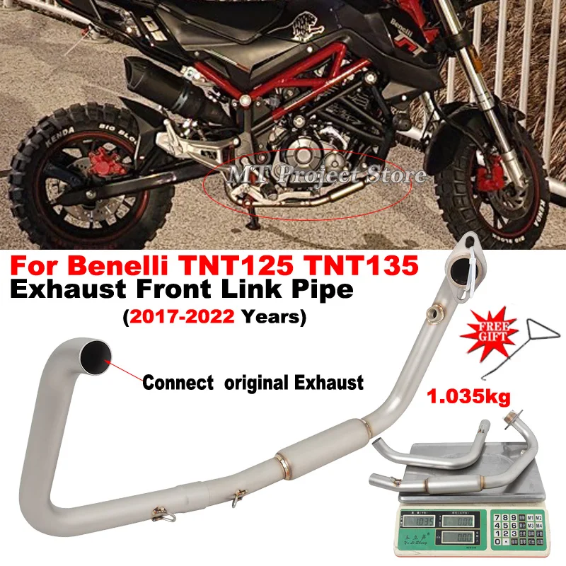 

Slip-On For Benelli TNT125 TNT135 Tnt 125 Tnt 135 2017 - 2022 Years Motorcycle Exhaust Front Middle Link Pipe Tube Muffler Moto