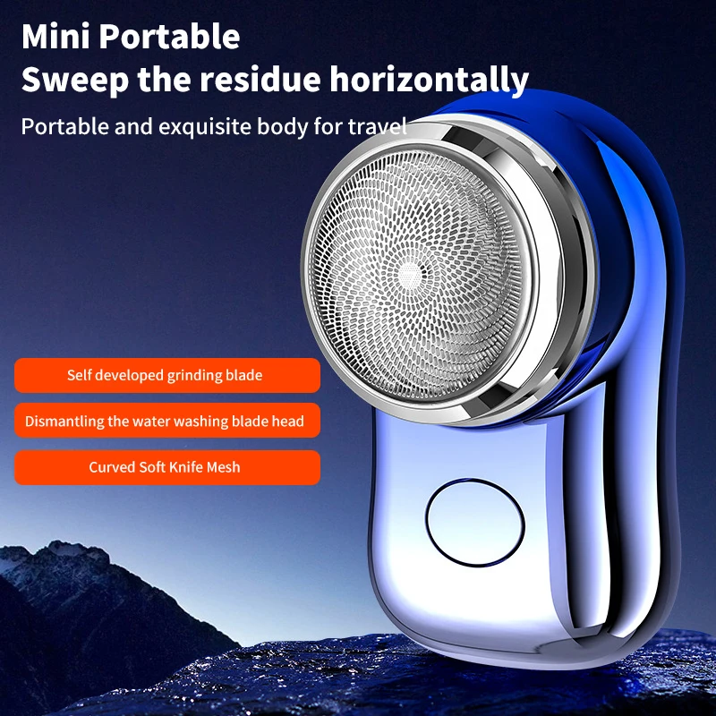 Barbeador elétrico portátil para pai e marido, USB recarregável Mini Shaver, barbeador elétrico, impermeável bolso Shaver, presente