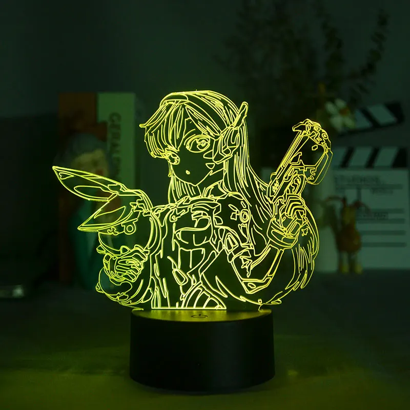 3D LED Anime Game Overwatch DVA  Lamp Fantastic Cute  Acrylic Night Lamp Gift Desktop Room Decor