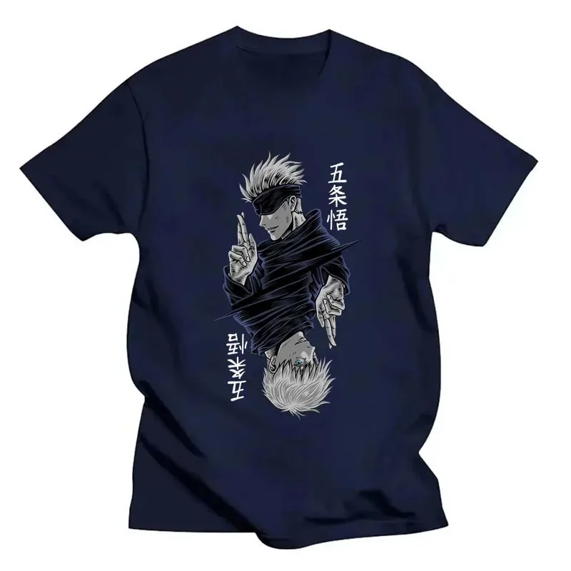 Fashion Jujutsu Kaisen Satoru Gojo Anime Printed Lady O-Neck Short Sleeve Women's T Shirt Black White Short Sleeve Summer Top image 3