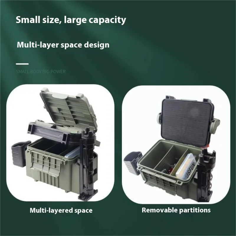 Lure Box Fish Box Lure Bait Storage Box Sea Fishing Rock Fishing Can Sit Reinforced Thickened Large Capacity Multi-layer