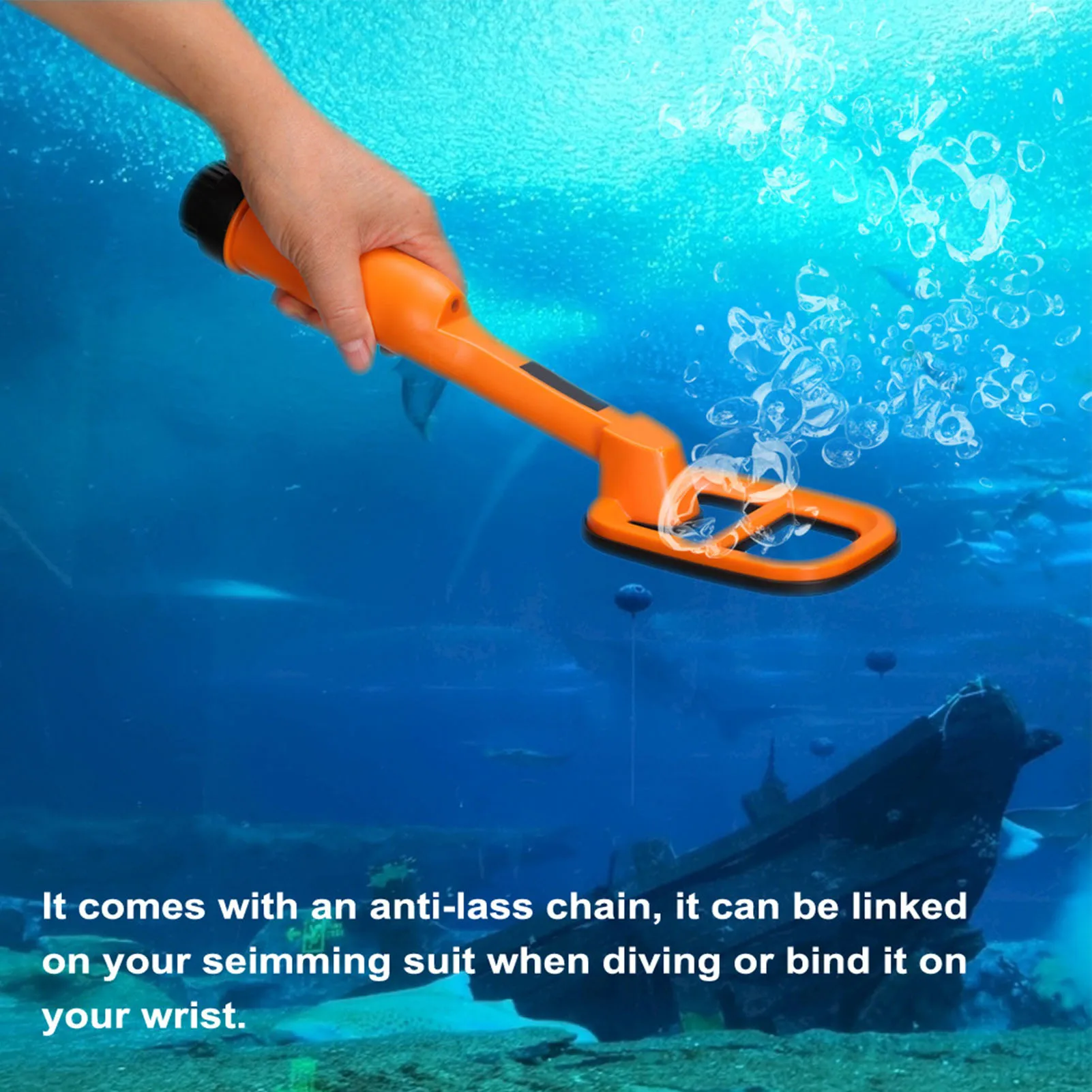 Underwater Metal Locator Sound Vibration Reminder Handheld Portable Underwater Metal Detector High Sensitivity for Lake Seabed
