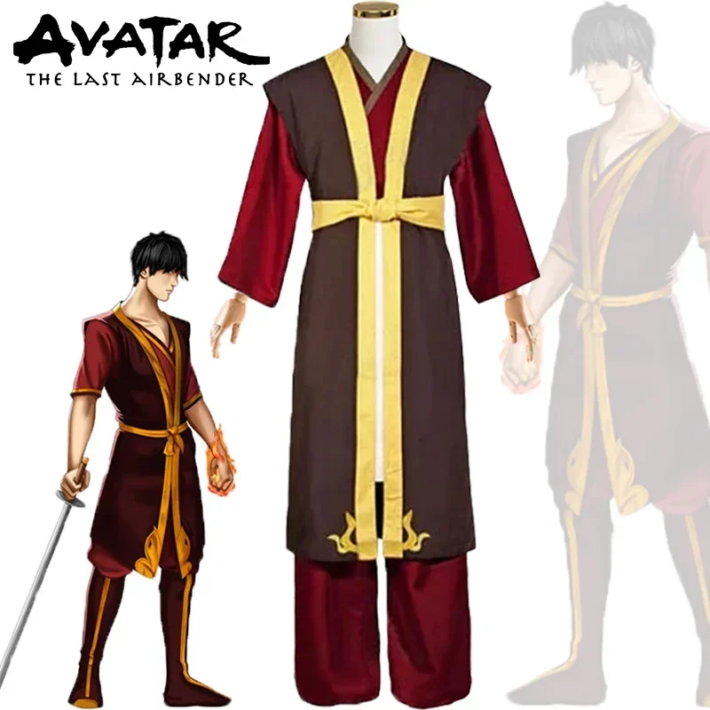 

2025 The Last Airbender Zuko Cosplay Costume Top Pants Uniform Suit Halloween Carnival Role Play Outfit for Adult Men Full Set