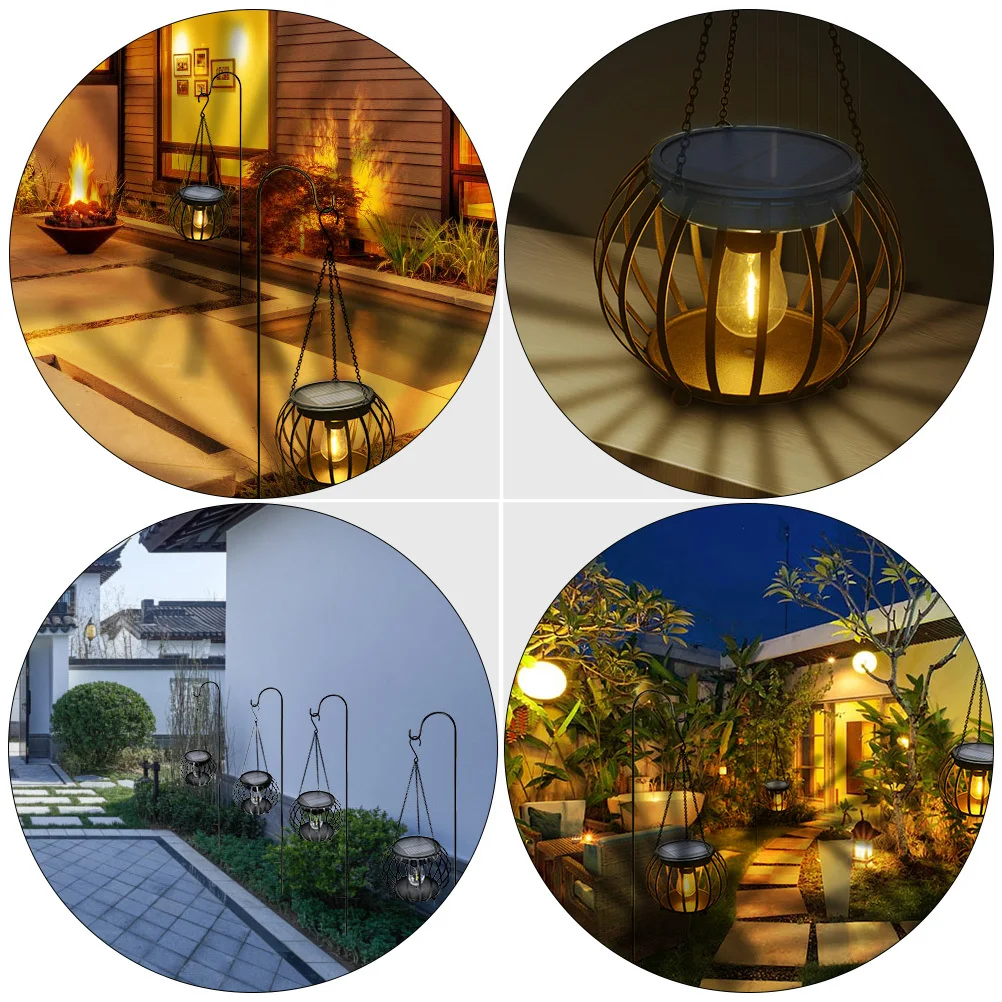 

1Pcs Hanging Solar Pumpkin Lantern Outdoor Light Durable Iron Craft Garden Decor Landscape Solar Powered Lamp Outdoor Light