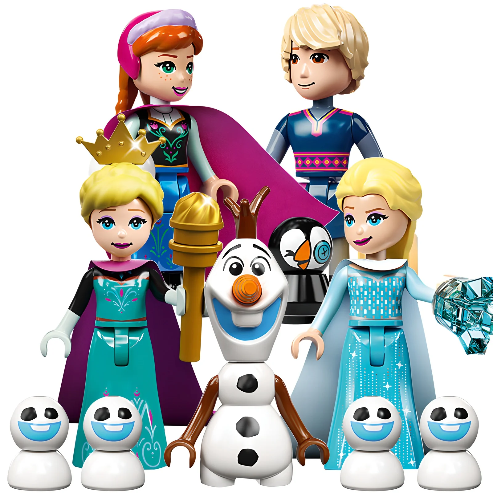 

Фигурки строительных блоков Disney Frozen 66006-66010, включая Олаф, Кристофф, Эльза, Анна, коллекционный креативный подарок