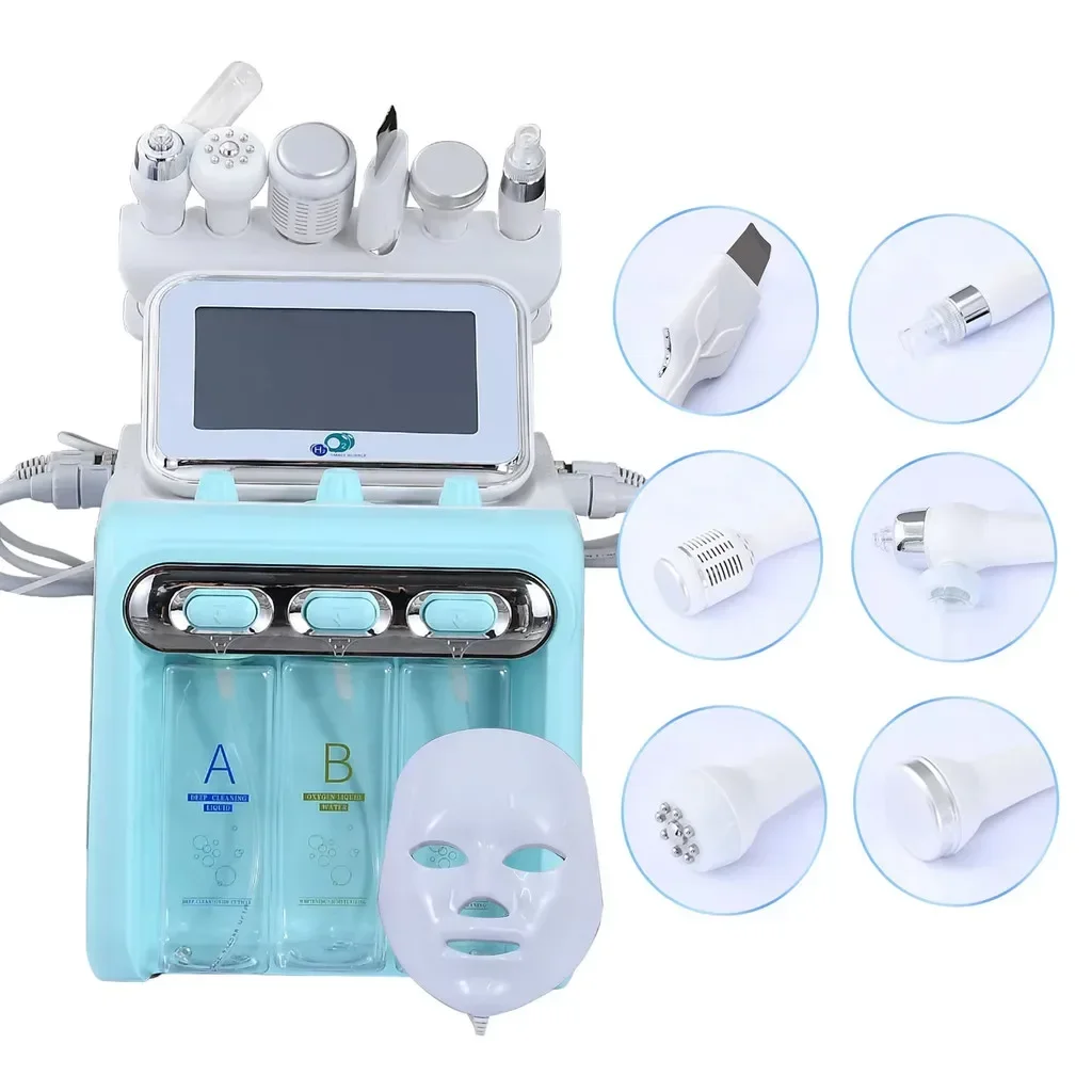 NEWEST Professional 7 in 1 Hydro Facial Machine Professional Deep Cleansing Oxygen RF Ultrasonic Skin Lifting Beauty Device CE