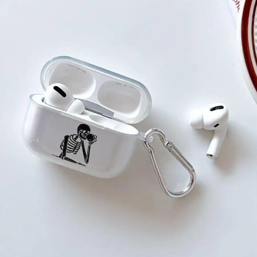 Clear Earphone Cases Cover Case For Airpods 1 4 Pro2 Pro3 2 3 Pro Skeleton Drinking Water
