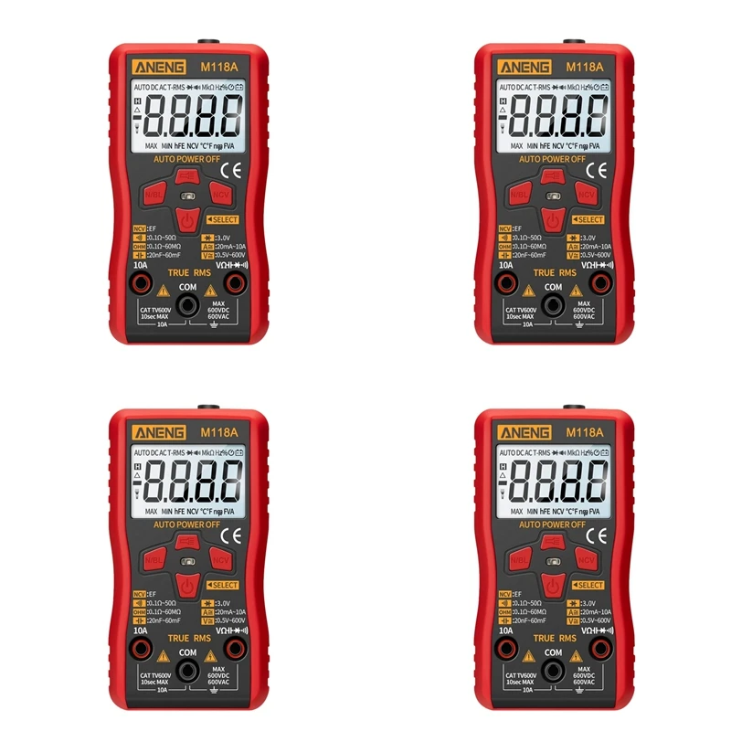 4X M118A Multimeter Automatic True RMS Tester 6000 Counts Auto-Ranging Transistor Voltage Meter