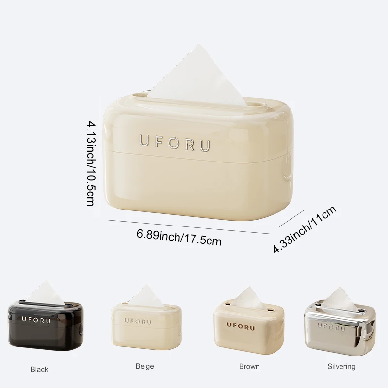 Uforu صندوق مناديل أكريليك لغرفة المعيشة والمنزل وسطح المكتب صندوق ورقي متعدد الوظائف صندوق ورقي ربيعي إبداعي