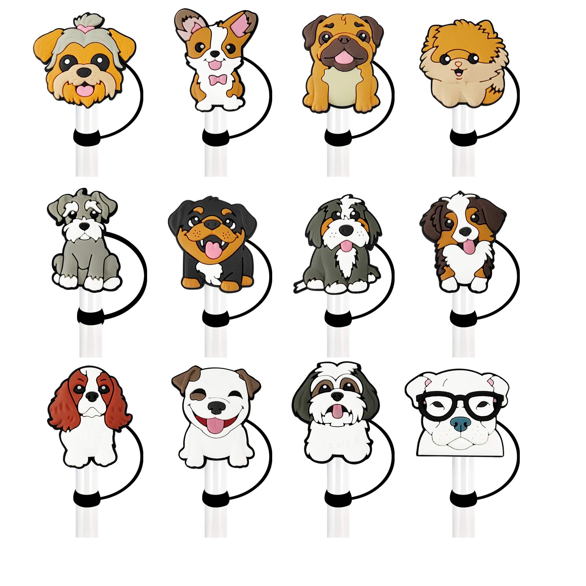 1-12pcs Dog Husky Animal Lid A - Training Cup Straw 评论和价格