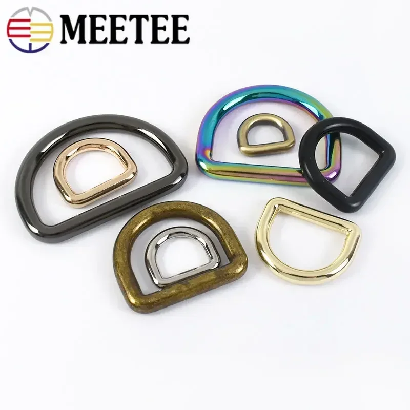 5/10Pcs 10-38mm Metal O Dee D Ring Buckles Backpack Strap Clasp Belt Loops Dog Pet Collar Webbing Hooks DIY Leather Accessories