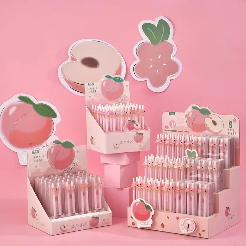 

36 шт., милая пара персиков zf2520, можно нажмите ручку-роллер, креативные фруктовые студенческие офисные канцелярские принадлежности