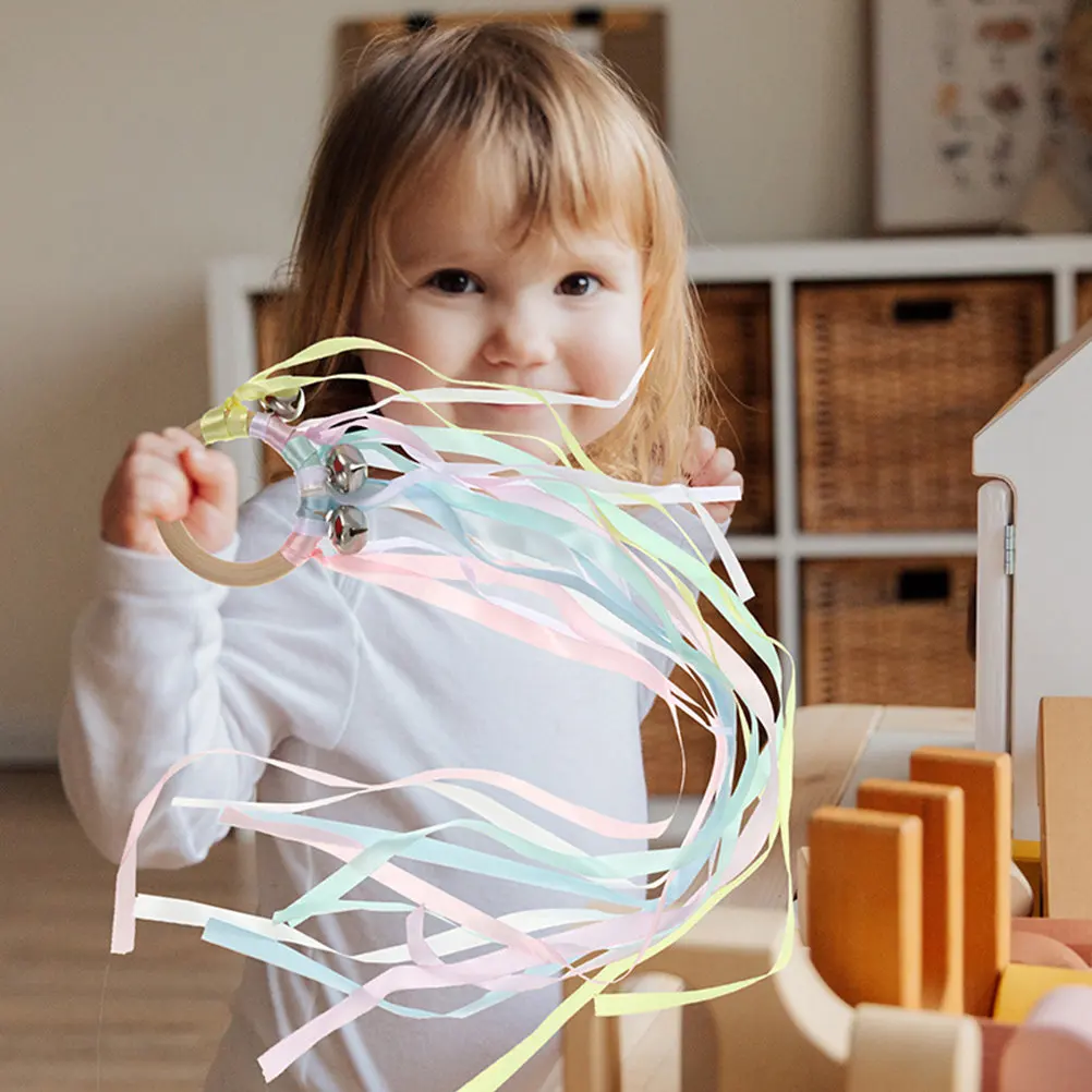 

2Pcs Rainbow Streamers Baby Educational Early Learning Color Recognition Hand Grasping for Kids Bike Handlebar