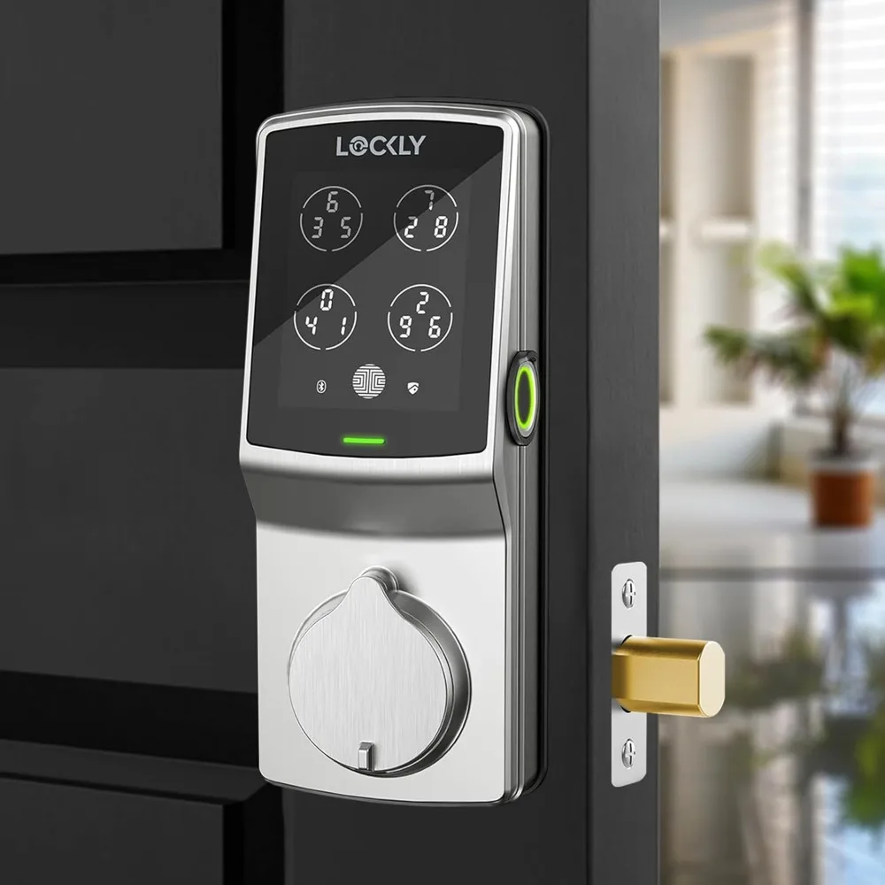 กุญแจล็อคประตูแบบไร้กุญแจ Secure Plus, ระบบล็อคอัจฉริยะสำหรับประตูหน้าบ้าน, ระบบล็อคแบบเดดบอลท์อัจฉริยะ, PIN Genie ®   แป้นพิมพ์, เครื่องสแกนลายนิ้วมือไบโอเมตริกซ์ 3 มิติ