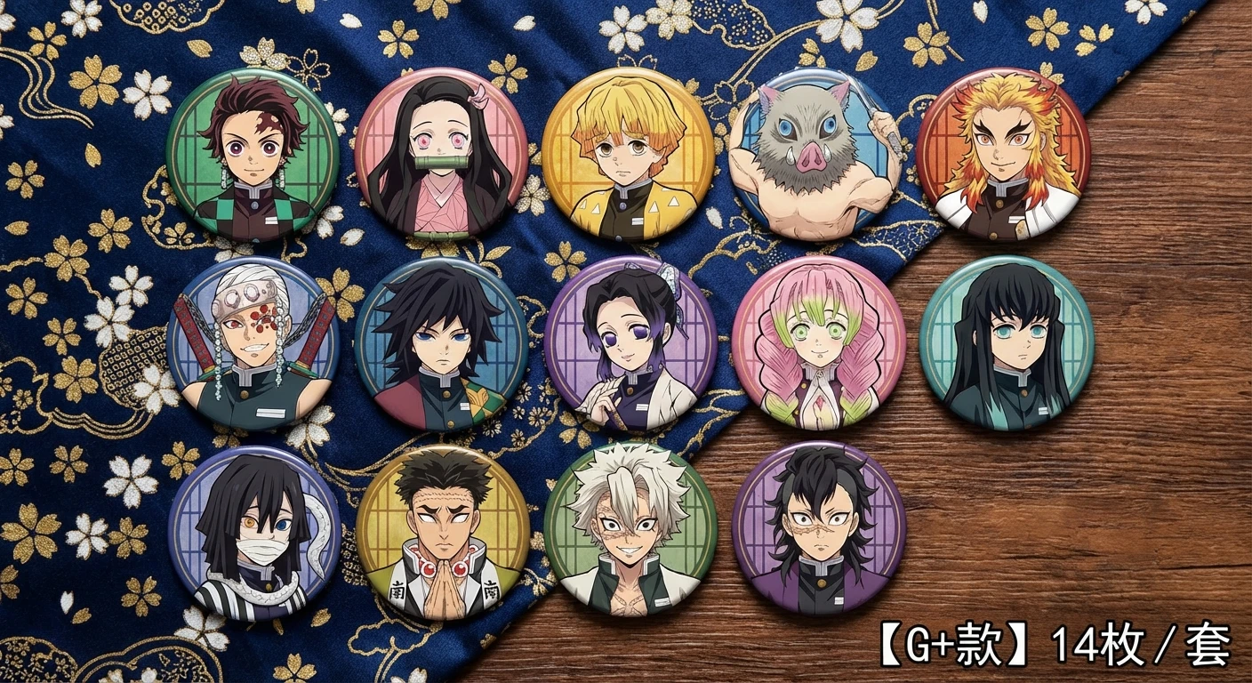 

Demon Slayer Cosplay Mirror Tanjiro Nezuko Kyojuro Badge Anime Brooch Pin Accessory G+