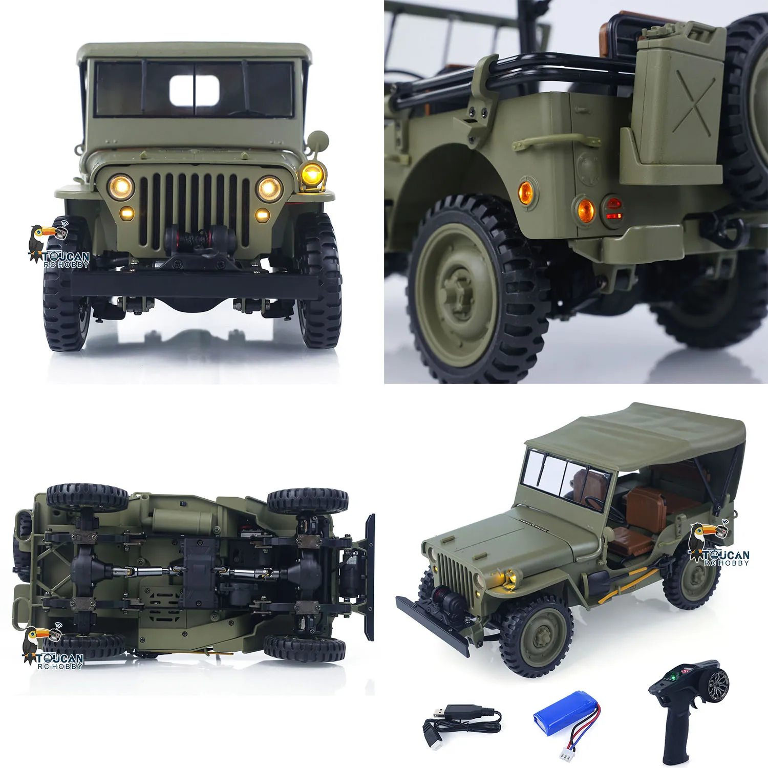 

HG 1/14 4x4 Электрический военный грузовик HG4 58 Кабриолет Внедорожный боевой автомобиль Автомобиль с дистанционным управлением 2 скорости Свет Звук Модель двигателя