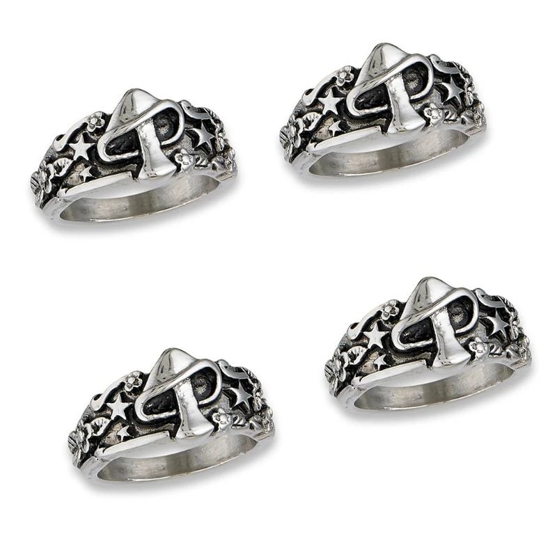 HX6F Vintage Ring Mushroom Pattern Ring Star Jewelry Decoration Size 7-12 Gift