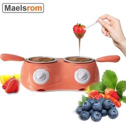 Dual Electric Chocolate Melting Pot Double-Pot Electric Fondue Melter Machine Set For Chocolate Candy Cheese