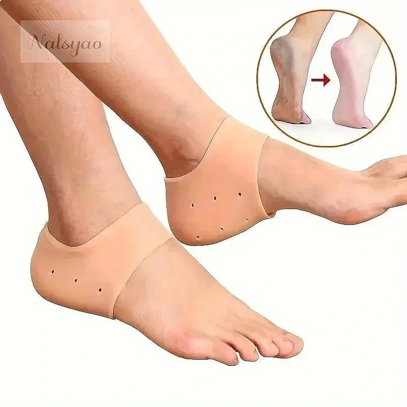 1 Pair Silicone Gel Heel Socks Anti Cracking Liner Moisturizing Foot Care Elastic Skin Protection Thick
