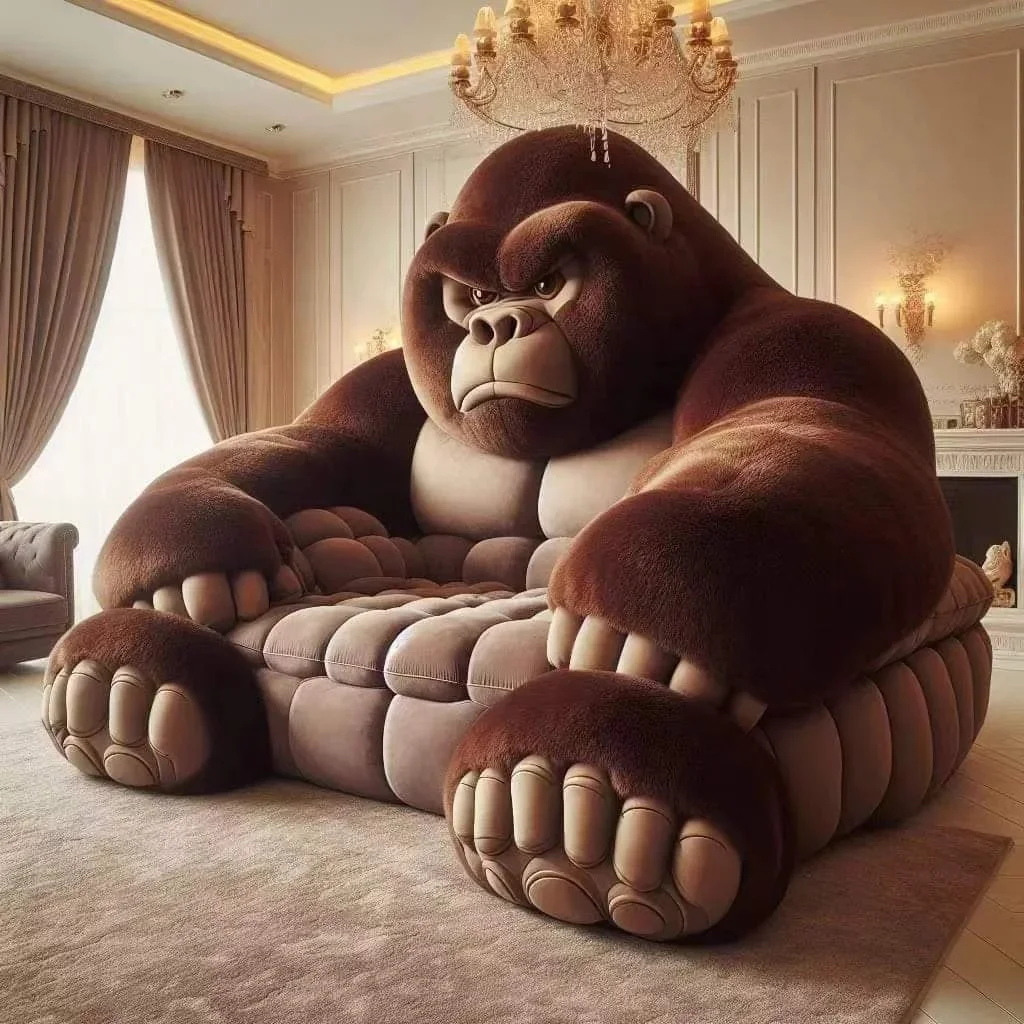 Ein Custom Internet Celebrity Modern Gorilla King Kong Designer kreatives Design Wohnzimmer Ledersofa Sofa