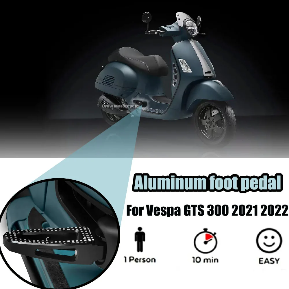 

100% Brand NewMotorcycle Accessories Aluminum Footpeg Passenger Pegs Passenger Foot Pegs For Vespa GTS 300 GTS300 2021 2022