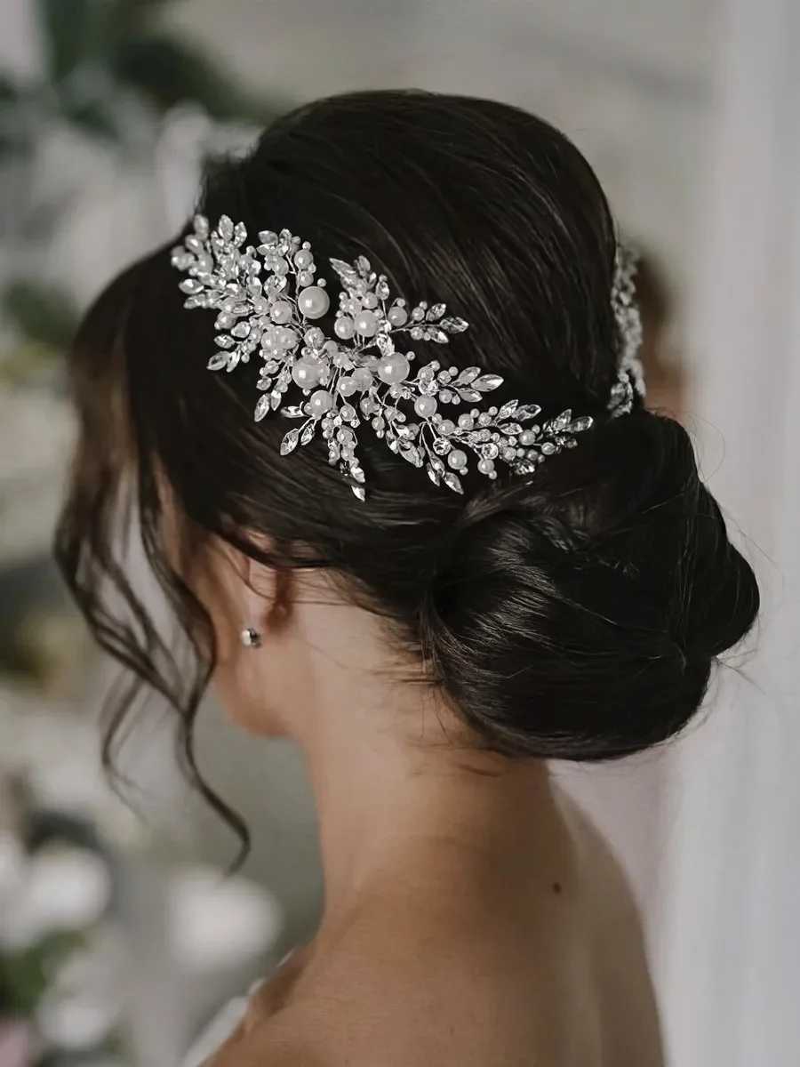 Wedding Alloy Pearl Hair Comb Jewelry Girls Handmade Hairpin Hair Comb Bridal Tiaras Wedding Hair Accessory Jewelry Gift