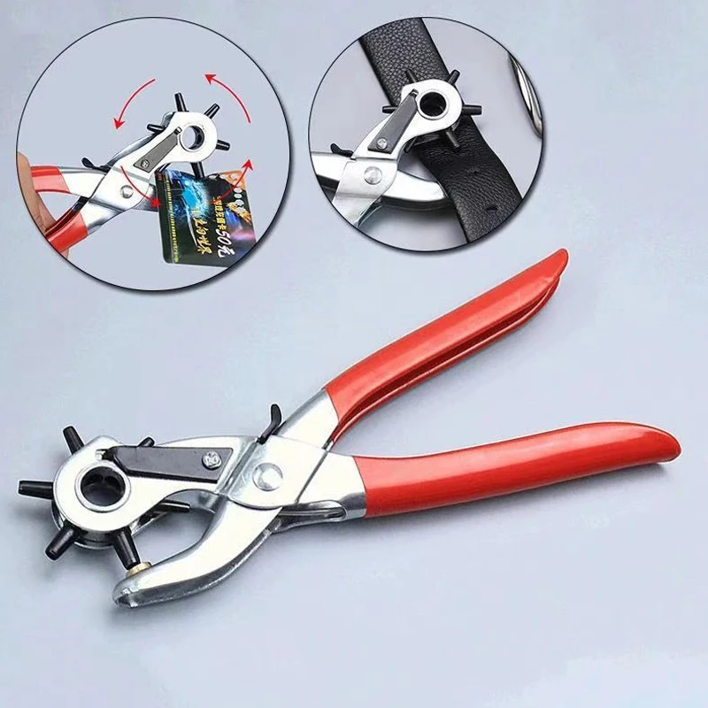 Multi-function Punch Pliers Round Hole Oval Hole DIY Tool Watchband Strap Household Leathercraft Leather Belt Hole Punch Plier