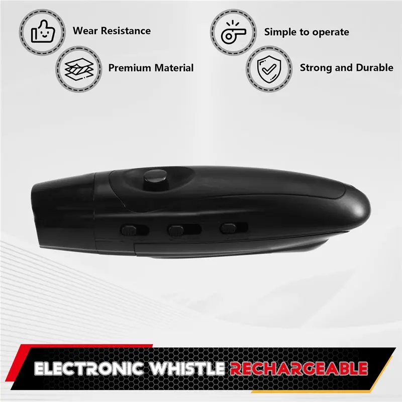 NEW-Three-Pitch Decibel Electronic Whistle Rechargeable Anti-Wolf Pigeon Training Referee Coach Survival Black