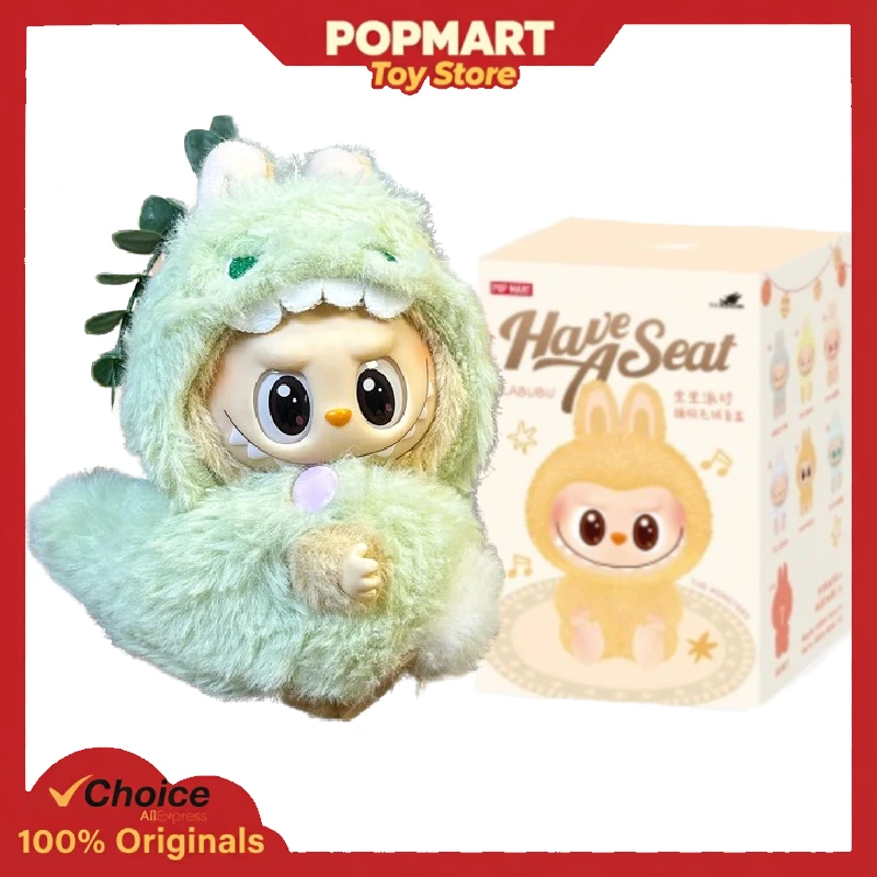 

POP MART LABUBU V2 Have a Seat 3D зеленый наряд динозавра Аутентичный набор кукол Оригинальная виниловая фигурка Коллекционная игрушка в подарок