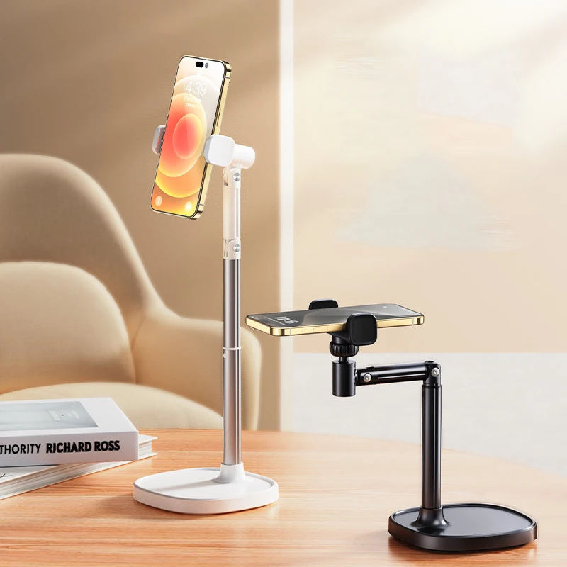 MoZhao Phone Desktop Stand Live Broadcast Overhead Adjustable Lifting Telescopic Selfie Rotating Aluminum Alloy Support Frame