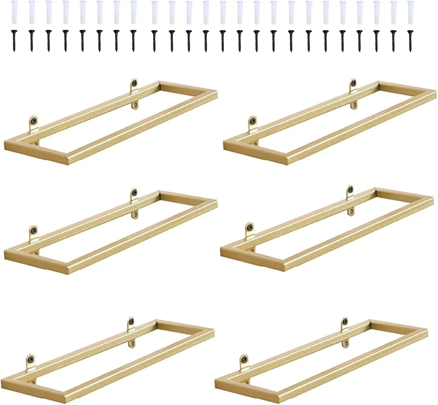 

6-Shelf Metal Wall Mounted Wine Rack Organizer, Hanging Wine Bottle Holder Display for Beverages/Liquor Bottles Storage