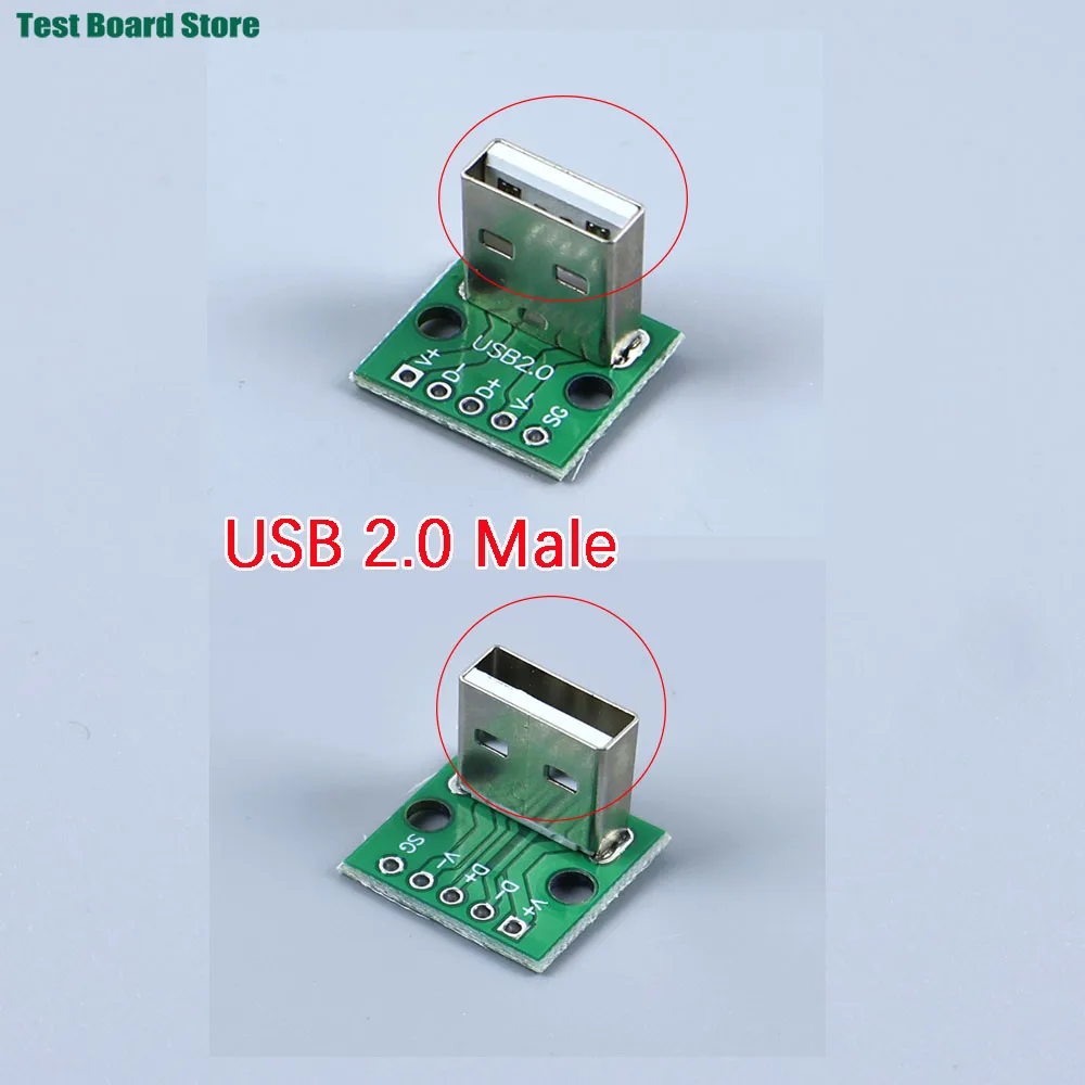 1 قطعة كابل شحن البيانات جاك اختبار المجلس مع رأس الدبوس 90 درجة مايكرو USB صغير نوع C 2Pin USB 3.0 2.0 أنثى ذكر Connecto #5