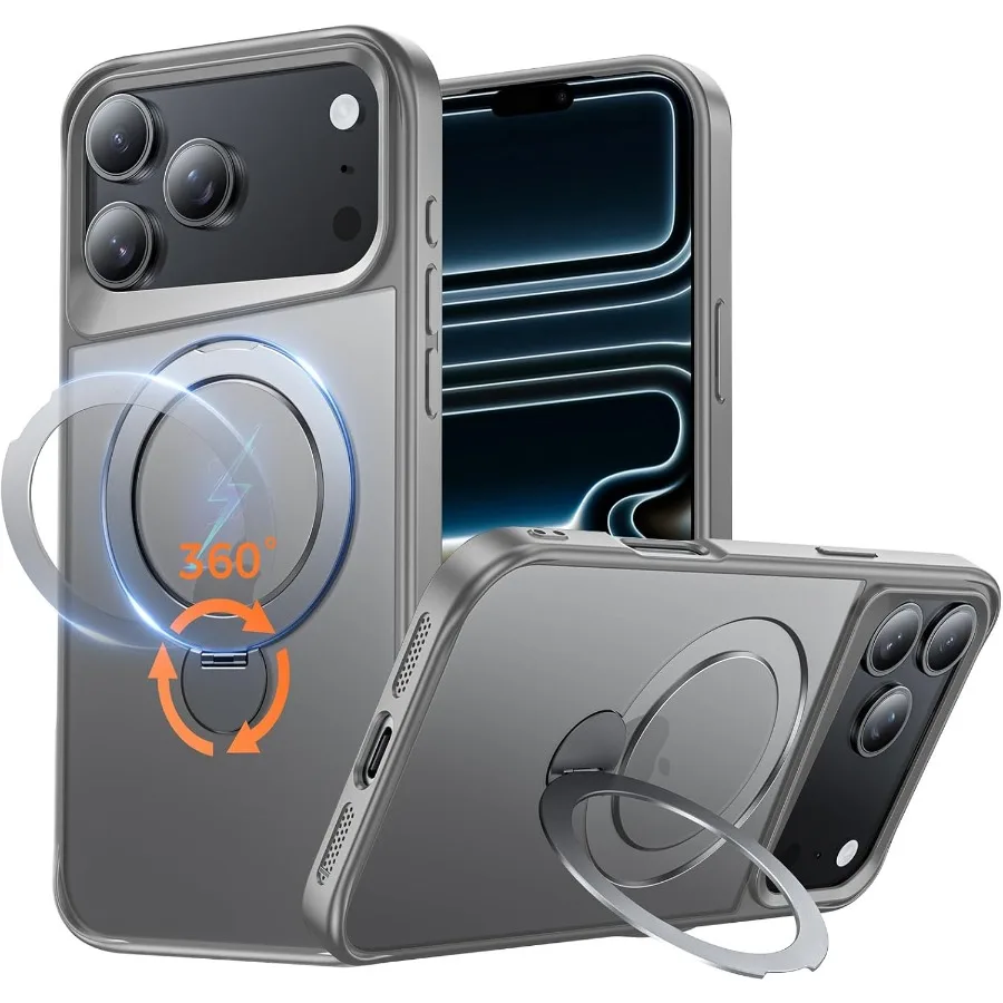 حامل مغناطيسي 360 درجة متوافق مع حافظة iPhone 17 Pro Max لهاتف 6.9 موديلات حماية من السقوط عسكرية مقاومة للصدمات وشفافة #1