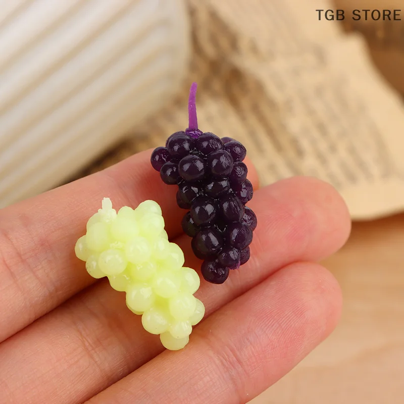 6Pcs/set 1:12 Dollhouse Miniature Purple Green Grape Dollhouse Food  Doll House Accessories Toys