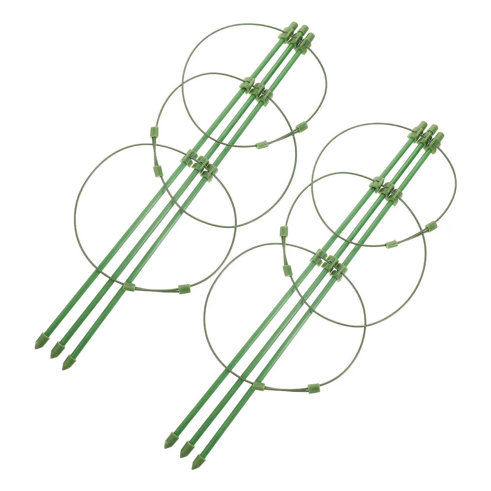 2Sets Cylindrical Garden Trellis Fiberglass Climbing Plants Support Balcony Vegetable Flower Vine Tomato Rose Adjustable Rings