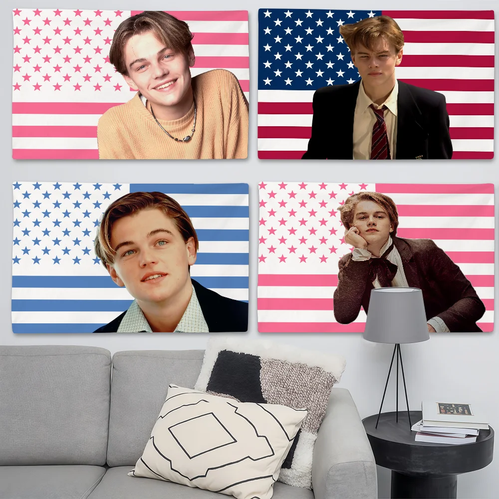 Flagge des Schauspielers L-Leonardo DiCaprio, geeignet für Geburtstagsfeiern, Wohnzimmer, Schlafzimmer und Outdoor-Camping-Dekorationen