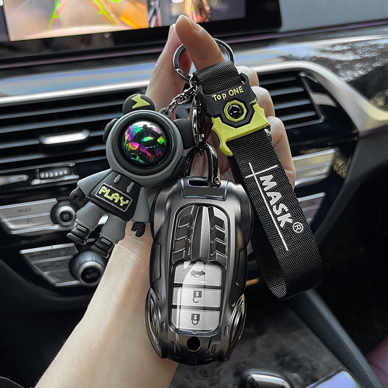 

Metal Car Remote Key Cover Case Holder shell Chain For Honda New Accord 11th Gen Civic Odyssey CRV ZRV XRV HRV City e:NS1 e:NP1