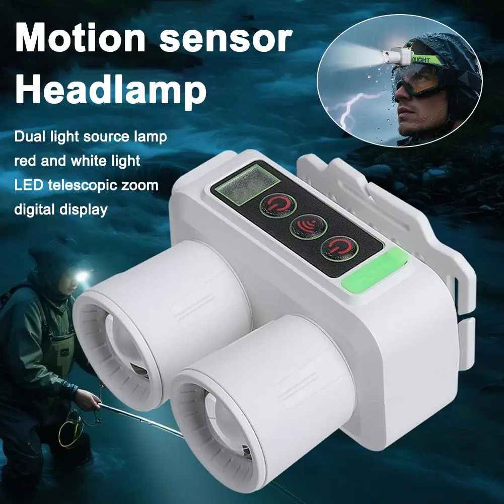 LED الاستشعار كشافات التخييم كشاف خارجي قابلة للشحن رئيس المصابيح الأمامية مصباح يدوي مصباح رئيس الجبهة فوانيس قوية متعددة pu W4Q9 #4