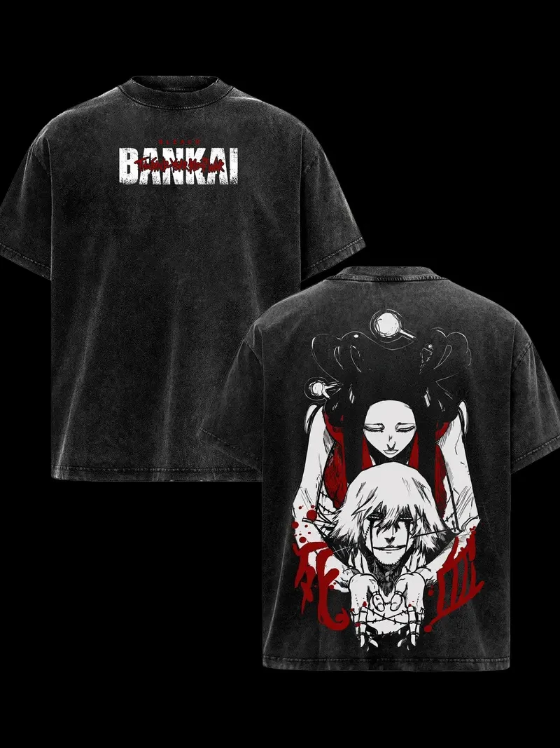 Hot Anime BLEACH Urahara Kisuke Print T-shirt Men Women Tshirts Short Sleeve Cotton Clothing Retro Washed T Shirt Harajuku Tops