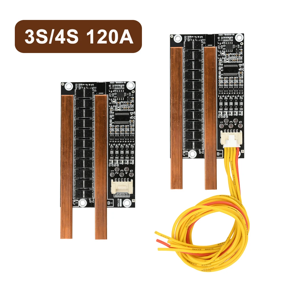 BMS 3S 12.6V 4S 16.8V 18650 Scheda di protezione della batteria al litio con corrente continua bilanciata 120A Picco 750A Stessa porta