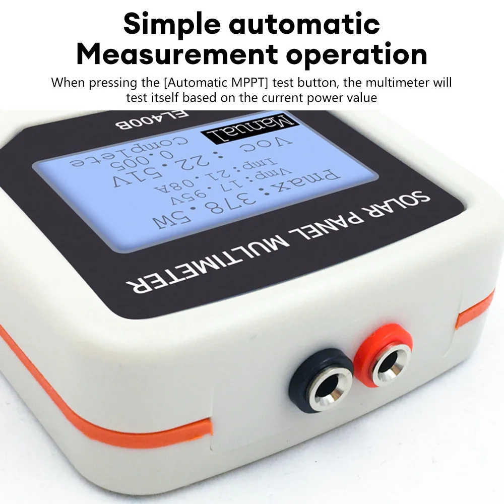Imagem -05 - Multímetro de Painel Solar Lcd 400 800 1600w Testador de Fonte de Alimentação Painel Fotovoltaico Medidor de Teste de Tensão de Detecção Mppt Manual Automático