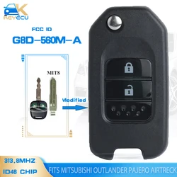 KEYECU G8D-560M-A 313.8MHz ID46 Chip aggiornato Flip Remote Key fob per MITSUBISHI Outlander Pajero Airtreck L200 con lama MIT8