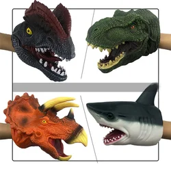 Dinosaur Gloves for Kids Adult Soft Rubber T-Rex Hand Puppets Shark Trendy Gift For Boys Velociraptor Jurassic Inspired Hand Toy