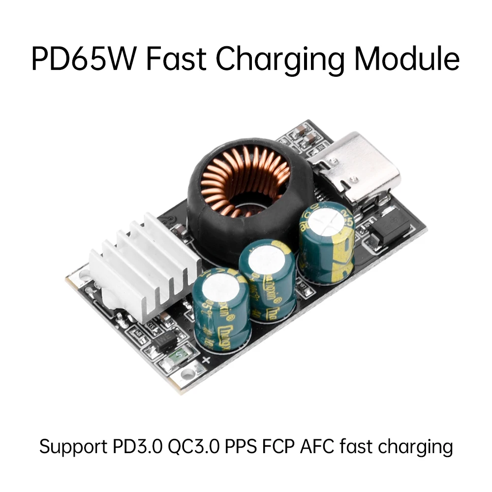 PD 65W Super Fast Charging Module Multi Protocol Mobile Fast Charger DC Buck Converter Car DIY Modify Module Type-C/USB/DC5521
