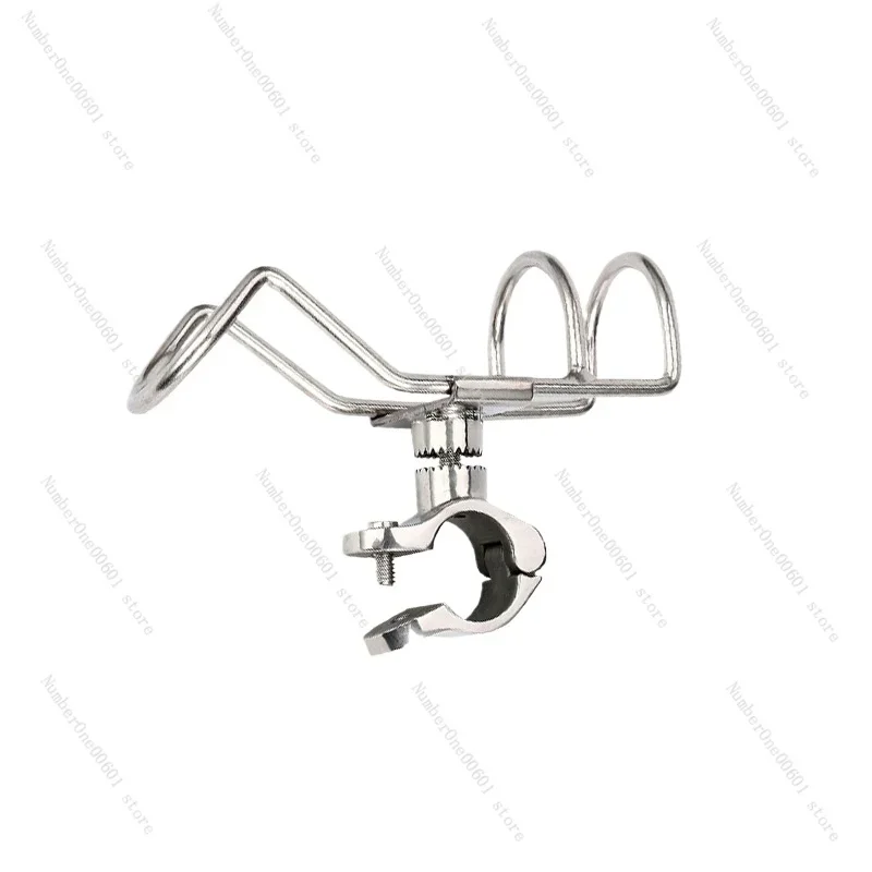 316 Stainless Steel Clip Tubular Fishing Rod Bracket 360 Degrees Free Rotation Clamp Tubular Yacht Marine Fishing Rod Base