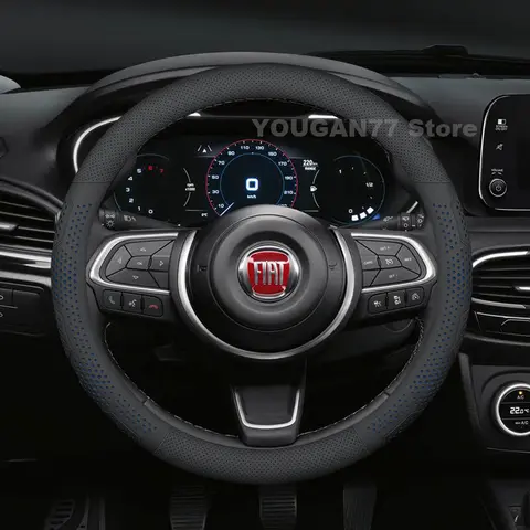 Leather Car Steering Wheel Cover For Fiat Tipo 500x Scudo 2017-2022 2023 Non-slip Auto Steering Wheel Fiat Dobio Accessories