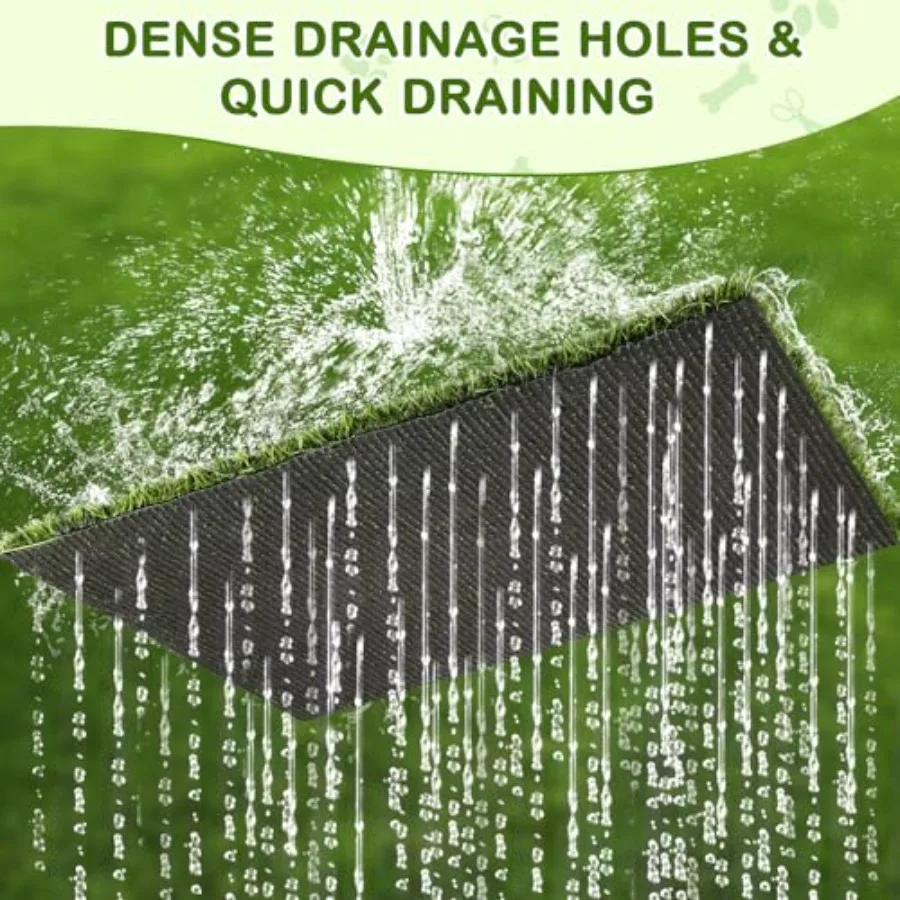 وسادة عشبية محمولة للكلاب مع صينية 23 بوصة × 17 بوصة للاستخدام الداخلي والخارجي، حل تدريب على قعادة العشب الاصطناعي قابل لإعادة الاستخدام للصغار #5