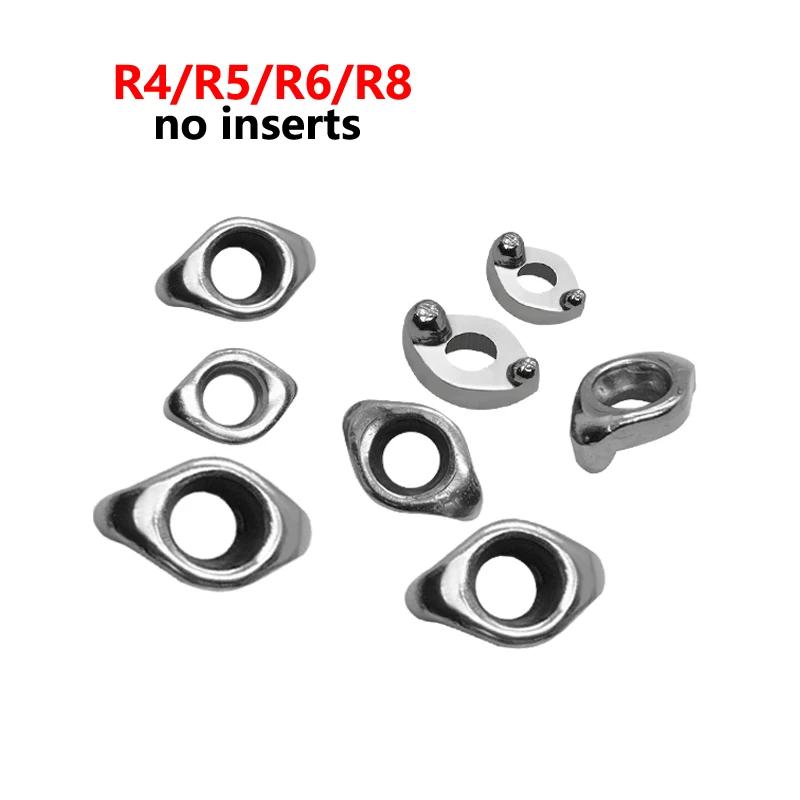 

OYYU 10pcs R4 R5 R6 R8 Carbide Inserts Pressure Plate Screw Clamp Blades M3 M4 M5 Tool Parts Accessories for EMR EMRW